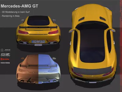 2020 Mercedes-Benz GT- AMG Low-poly 3D model