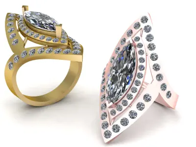 LUXURY ENGAGEMENT RING 3D PRINTABLE MODEL 3D print model purchase
