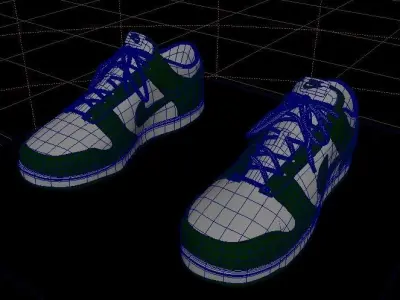 dunk low shoes low poly 3D model
