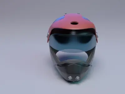 Helmet racer scifi Helmet 3D model 3D model