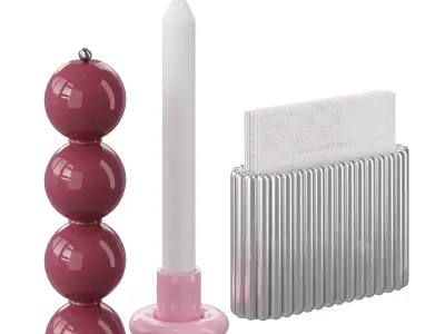 Colorful Restaurant Tableware 3D model