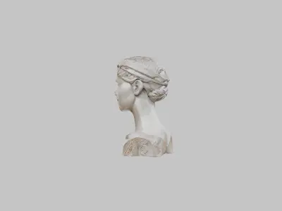 Female head Marble Statue Sculpture Low-poly 3D model