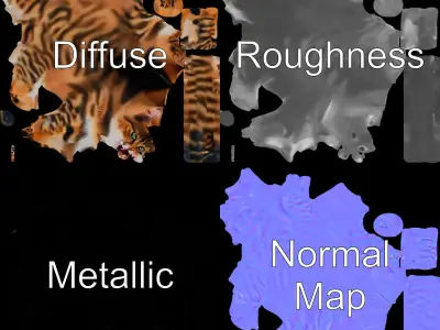 Bengal Cat Realistic Model Pack for D Design Low-poly 3D model