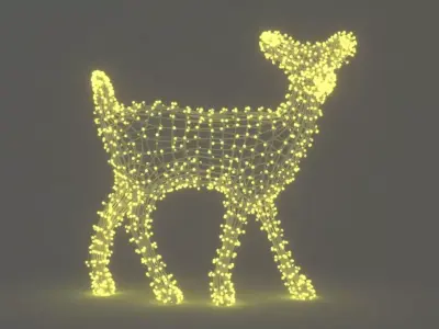 Christmas Decoration Led Reindeer Calf 3D model