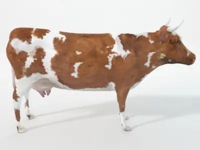 Brown cow Low-poly 3D model