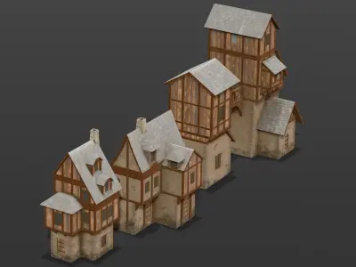 House Pack 3D Model Low-poly 3D model