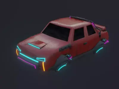 Hovercar sedan Low-poly 3D model
