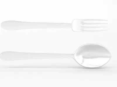 Fork and Spoon 3D model