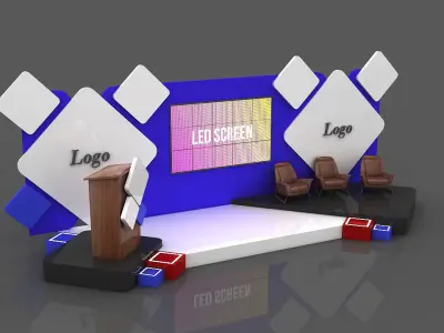 Event Stage Design Low-poly 3D model