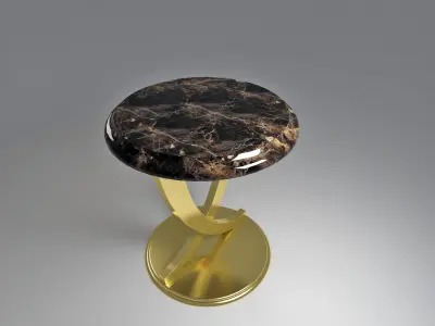 Round luxury small table Low-poly 3D model