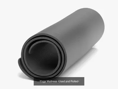 4 Yoga and Fitness Mats - Realistic Exercise Mattress Set 3D Model Pack