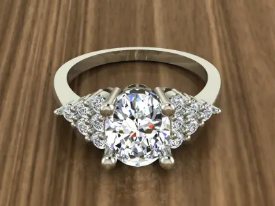 Diamond Jewelry Ring 3D print model 8