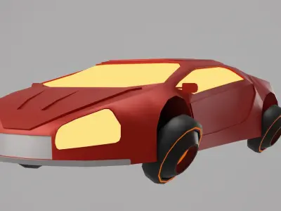 Futuristic cars Low-poly 3D model