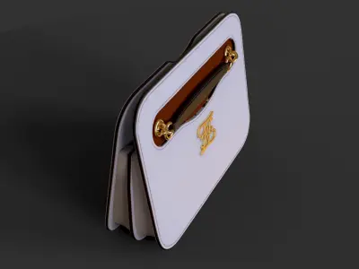 Handbag with gold hardware 3D model