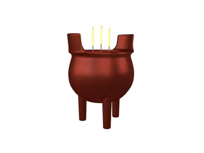 Cartoon Incense Burner v1 001 Low-poly 3D model