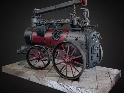 Steam machine  - Portable engine photogrammetry scan 3D model