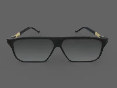 Big Frame Sunglasses Low Poly PBR Realistic Low-poly 3D model