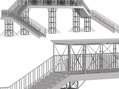 Pedestrian Crossing Bridge 3D model
