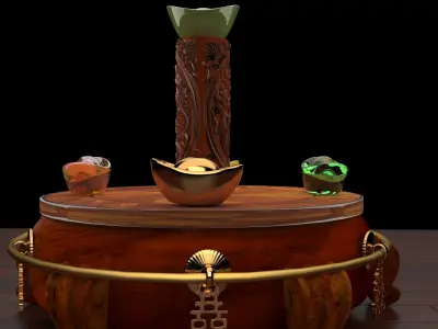 Chinese dragon carving pattern  3D model