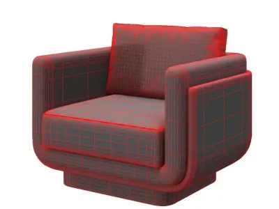 The invisible collection Ebisu armchair by Charlotte Biltgen 3D model