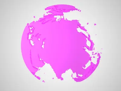 Globe Shell Pink 3D model