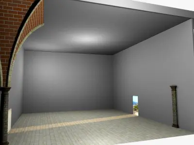 Vaulting 5-3   Gothic   750cm spaced   with thick curbs Low-poly 3D model