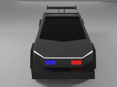 Stylized Tesla Cybertruck Police Edition  Low Poly 3D Model Low-poly 3D model