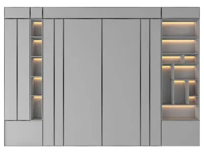 Bedroom wall panel 7 3D model