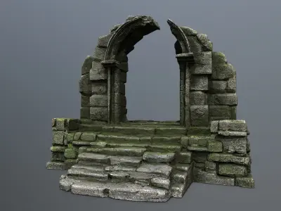 Ruin Gate Low-poly 3D model