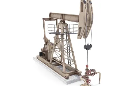 Oil Pumpjack  Weathered 3 Low-poly 3D model