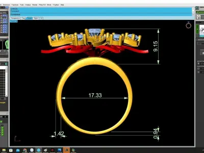 Luxury Floral Cluster Ring for Women  4468 3D print model