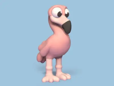 Cartoon Flamingo 3D print model