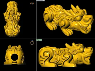 Pixiu Face Bracelet-Unicorn bracelet T04 3D print model