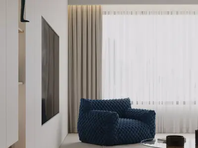 Modern living room dining room interior scenes 307 3D model