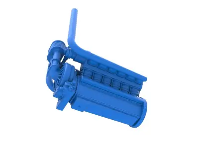 Engine V12 for pulling tractor Version 3 Scale 1 to 25 3D print model