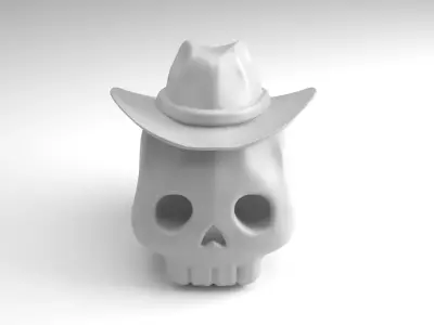 Cowboy Skull Figure  3D Printable Model 3D print model