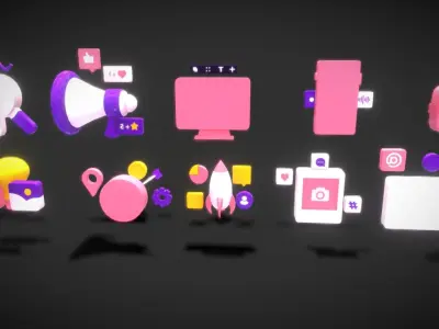 3D Button Collections1 Low-poly 3D model