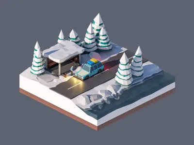 land 64A Low-poly 3D model