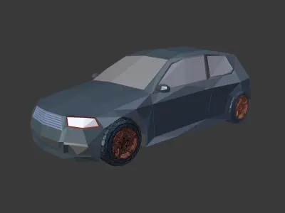 Cartoon Car LOW POLY - Generic Low-poly 3D model