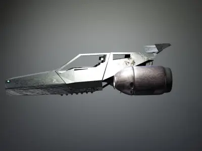 space car Low-poly 3D model