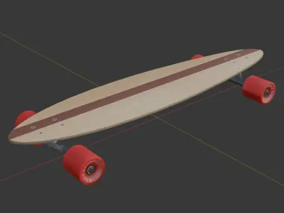 Longboard pintail 3D model