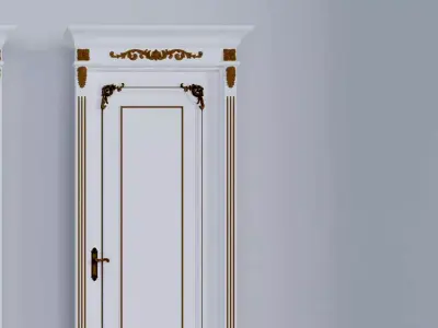 Luxury Classic baroque carved door 3D model