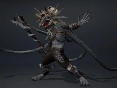 Ghost Mage Tentacle Low-poly 3D model