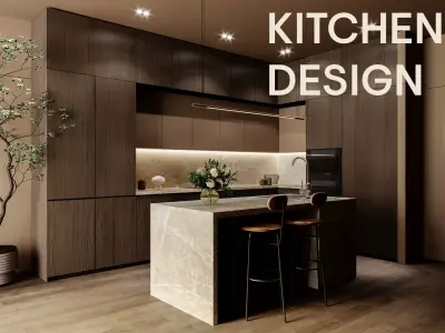 Japandi Kitchen Design 3D model