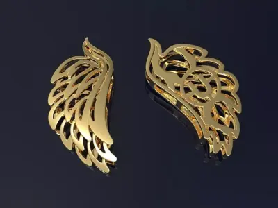 Wing with letter at the back 3D print model