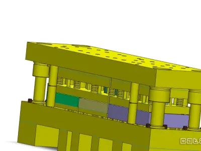 Progressive Press Tool for Drawn Component with Die Assembly 3D model