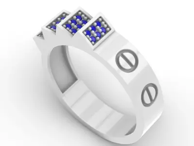 Jewelry Diamond Ring Model RG16 Free 3D print model