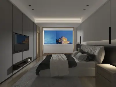 Minimalist  bedroom 3D model