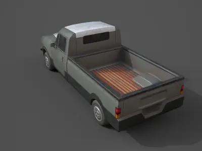 Generic PickUp Grey Low-poly 3D model