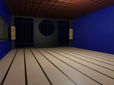 Kung-Fu Hall Low-poly 3D model